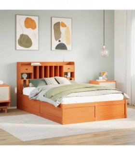 vidaXL Bed Frame without Mattress Wax Brown 160x200 cm Solid Wood Pine