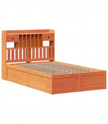 vidaXL Bed Frame without Mattress Wax Brown 135x190 cm Solid Wood Pine