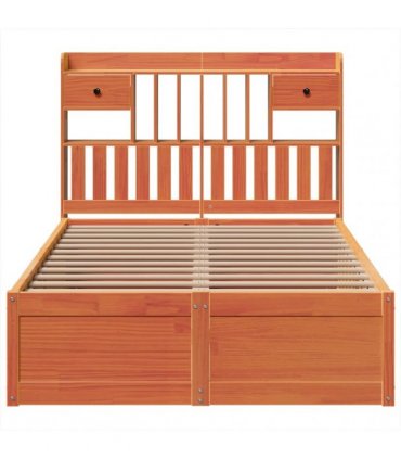 vidaXL Bed Frame without Mattress Wax Brown 135x190 cm Solid Wood Pine
