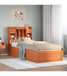vidaXL Bed Frame without Mattress Wax Brown 75x190 cm Solid Wood Pine
