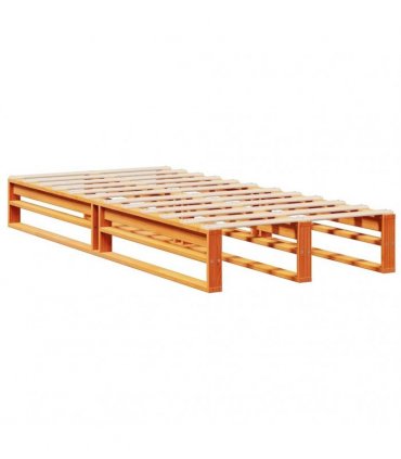 vidaXL Bookcase Bed without Mattress Wax Brown 100x200 cm Solid Wood
