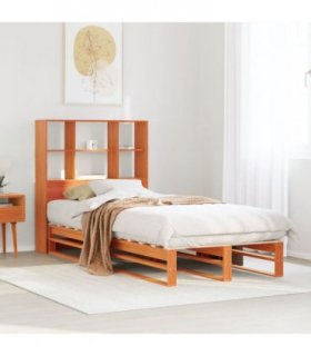 vidaXL Bookcase Bed without Mattress Wax Brown 75x190 cm Solid Wood