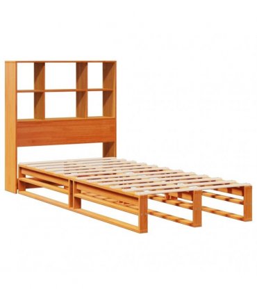 vidaXL Bookcase Bed without Mattress Wax Brown 75x190 cm Solid Wood