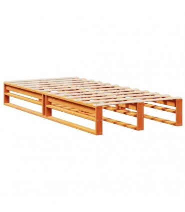 vidaXL Bookcase Bed without Mattress Wax Brown 75x190 cm Solid Wood