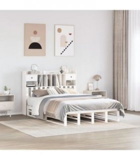 vidaXL Bookcase Bed without Mattress White 160x200 cm Solid Wood Pine