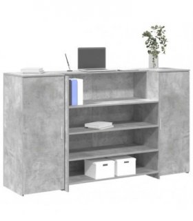 vidaXL Reception Desk Concrete Grey 180x50x103,5 cm Engineered Wood
