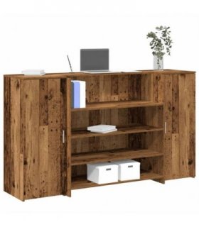 vidaXL Reception Desk Old Wood 180x50x103,5 cm Engineered Wood
