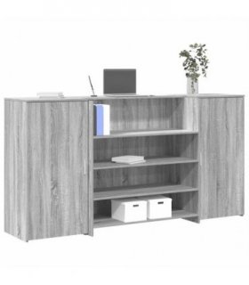 vidaXL Reception Desk Grey Sonoma 200x50x103,5 cm Engineered Wood