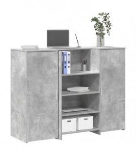 vidaXL Reception Desk Concrete Grey 135x50x103,5 cm Engineered Wood