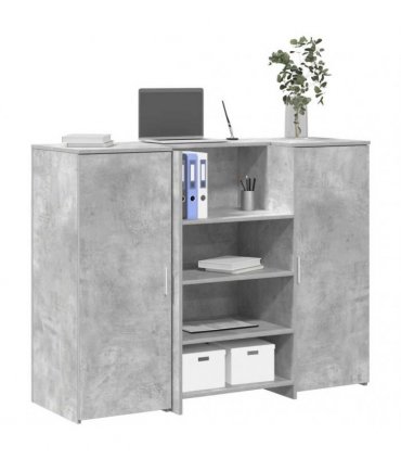 vidaXL Reception Desk Concrete Grey 135x50x103,5 cm Engineered Wood