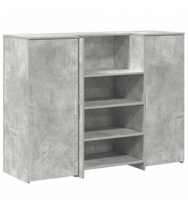 vidaXL Reception Desk Concrete Grey 135x50x103,5 cm Engineered Wood