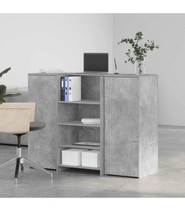 vidaXL Reception Desk Concrete Grey 135x50x103,5 cm Engineered Wood