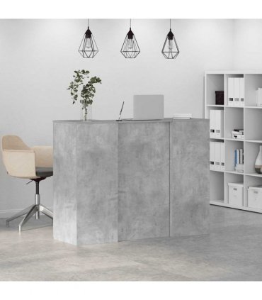 vidaXL Reception Desk Concrete Grey 135x50x103,5 cm Engineered Wood