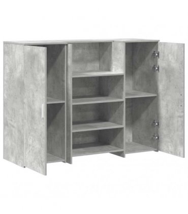 vidaXL Reception Desk Concrete Grey 135x50x103,5 cm Engineered Wood