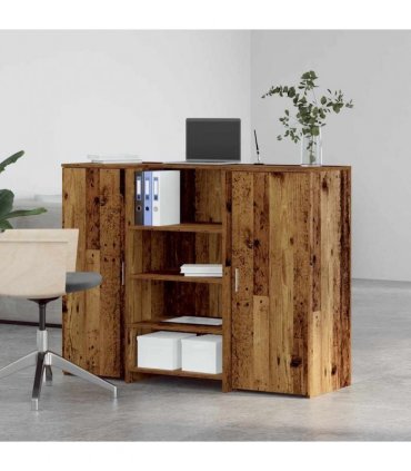 vidaXL Reception Desk Old Wood 135x50x103,5 cm Engineered Wood