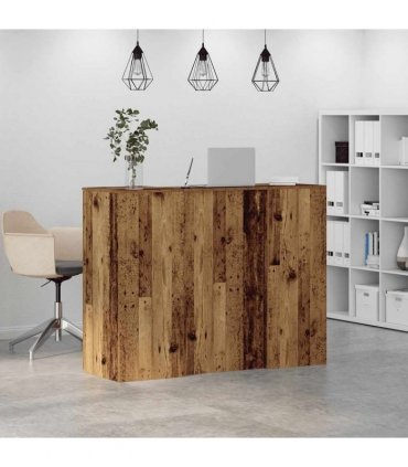 vidaXL Reception Desk Old Wood 135x50x103,5 cm Engineered Wood
