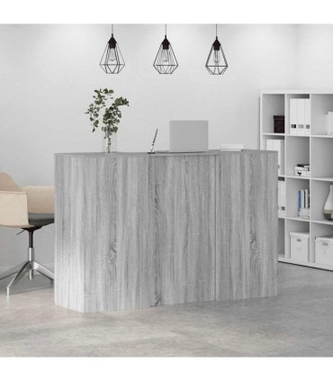 vidaXL Reception Desk Grey Sonoma 155x50x103,5 cm Engineered Wood