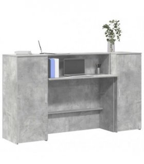 vidaXL Reception Desk Concrete Grey 180x50x103,5 cm Engineered Wood