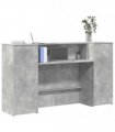 vidaXL Reception Desk Concrete Grey 180x50x103,5 cm Engineered Wood