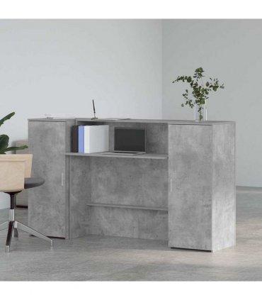 vidaXL Reception Desk Concrete Grey 180x50x103,5 cm Engineered Wood