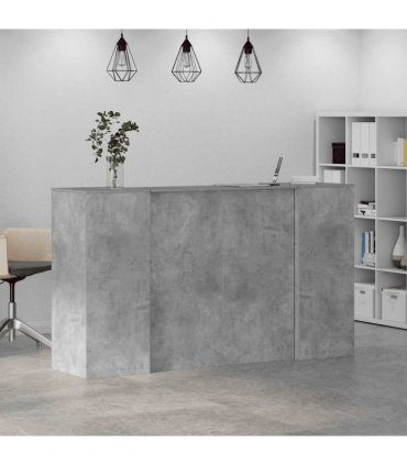 vidaXL Reception Desk Concrete Grey 180x50x103,5 cm Engineered Wood