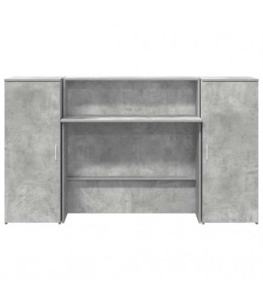 vidaXL Reception Desk Concrete Grey 180x50x103,5 cm Engineered Wood