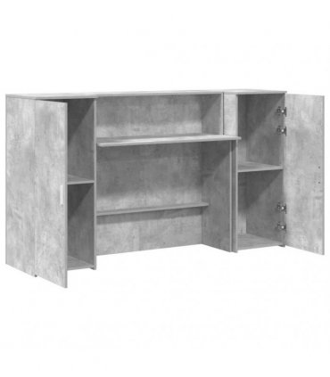 vidaXL Reception Desk Concrete Grey 180x50x103,5 cm Engineered Wood