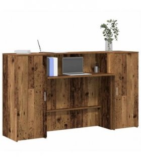 vidaXL Reception Desk Old Wood 180x50x103,5 cm Engineered Wood