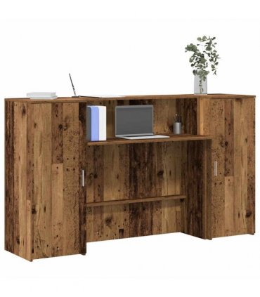 vidaXL Reception Desk Old Wood 180x50x103,5 cm Engineered Wood