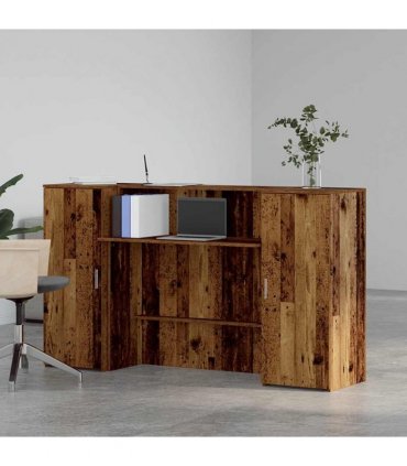 vidaXL Reception Desk Old Wood 180x50x103,5 cm Engineered Wood