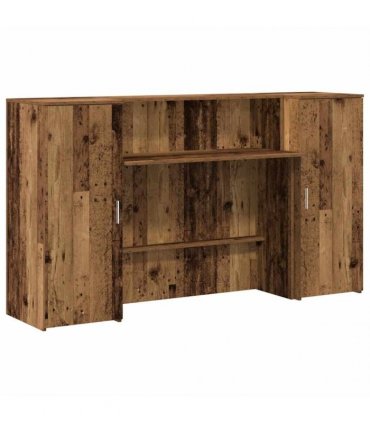 vidaXL Reception Desk Old Wood 180x50x103,5 cm Engineered Wood