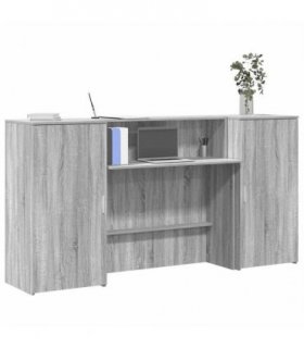 vidaXL Reception Desk Grey Sonoma 200x50x103,5 cm Engineered Wood