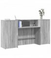 vidaXL Reception Desk Grey Sonoma 200x50x103,5 cm Engineered Wood