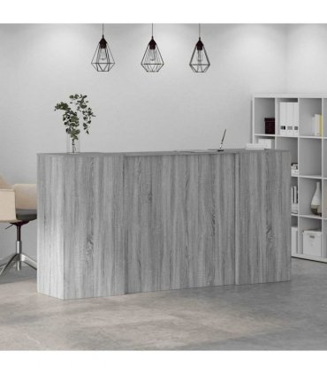 vidaXL Reception Desk Grey Sonoma 200x50x103,5 cm Engineered Wood