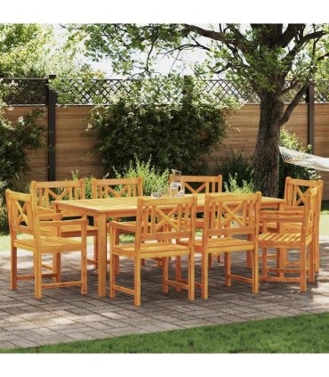 vidaXL Garden Chairs 8 pcs Natural Solid Acacia Wood