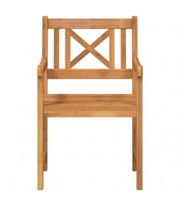 vidaXL Garden Chairs 8 pcs Natural Solid Acacia Wood