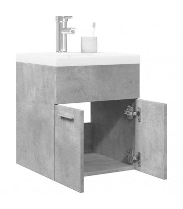 vidaXL 2 Piece Bathroom Furniture Set Concrete Grey Engineered Wood
