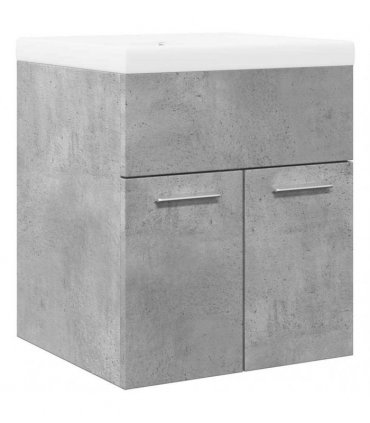 vidaXL 2 Piece Bathroom Furniture Set Concrete Grey Engineered Wood