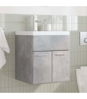 vidaXL 2 Piece Bathroom Furniture Set Concrete Grey Engineered Wood