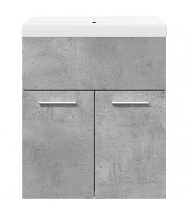 vidaXL 2 Piece Bathroom Furniture Set Concrete Grey Engineered Wood