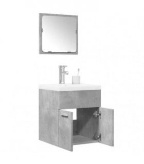 vidaXL 3 Piece Bathroom Furniture Set Concrete Grey Engineered Wood