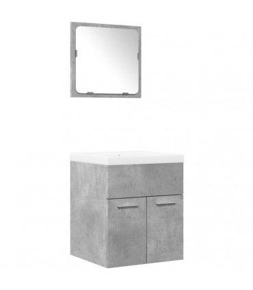 vidaXL 3 Piece Bathroom Furniture Set Concrete Grey Engineered Wood