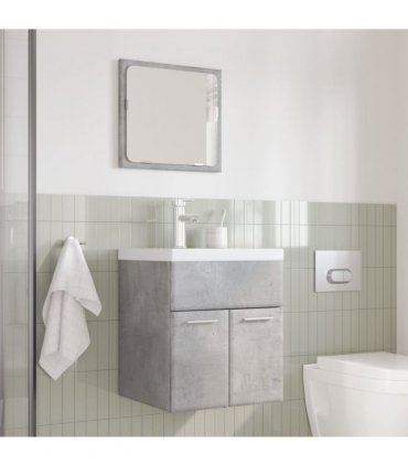 vidaXL 3 Piece Bathroom Furniture Set Concrete Grey Engineered Wood