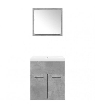 vidaXL 3 Piece Bathroom Furniture Set Concrete Grey Engineered Wood