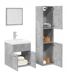vidaXL 4 Piece Bathroom Furniture Set Concrete Grey Engineered Wood