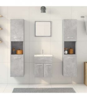 vidaXL 5 Piece Bathroom Furniture Set Concrete Grey Engineered Wood