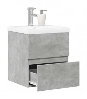 vidaXL 2 Piece Bathroom Furniture Set Concrete Grey Engineered Wood