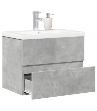 vidaXL 2 Piece Bathroom Furniture Set Concrete Grey Engineered Wood