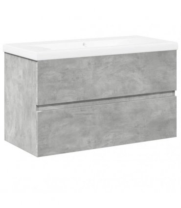 vidaXL 2 Piece Bathroom Furniture Set Concrete Grey Engineered Wood