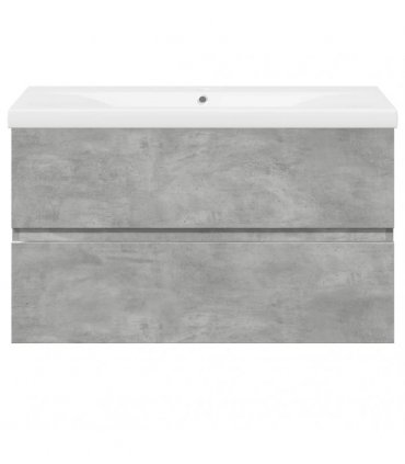 vidaXL 2 Piece Bathroom Furniture Set Concrete Grey Engineered Wood